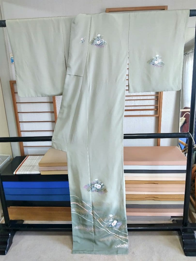 専用 最終値下げ F‐305 付け下げ 京友禅 組紐 袷 金彩 銀彩 暈し 美品