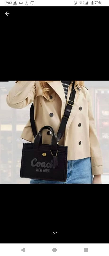 ✨COACH ✨新品ブラックトートショルダーストラップ付きバッグCAM66‼️