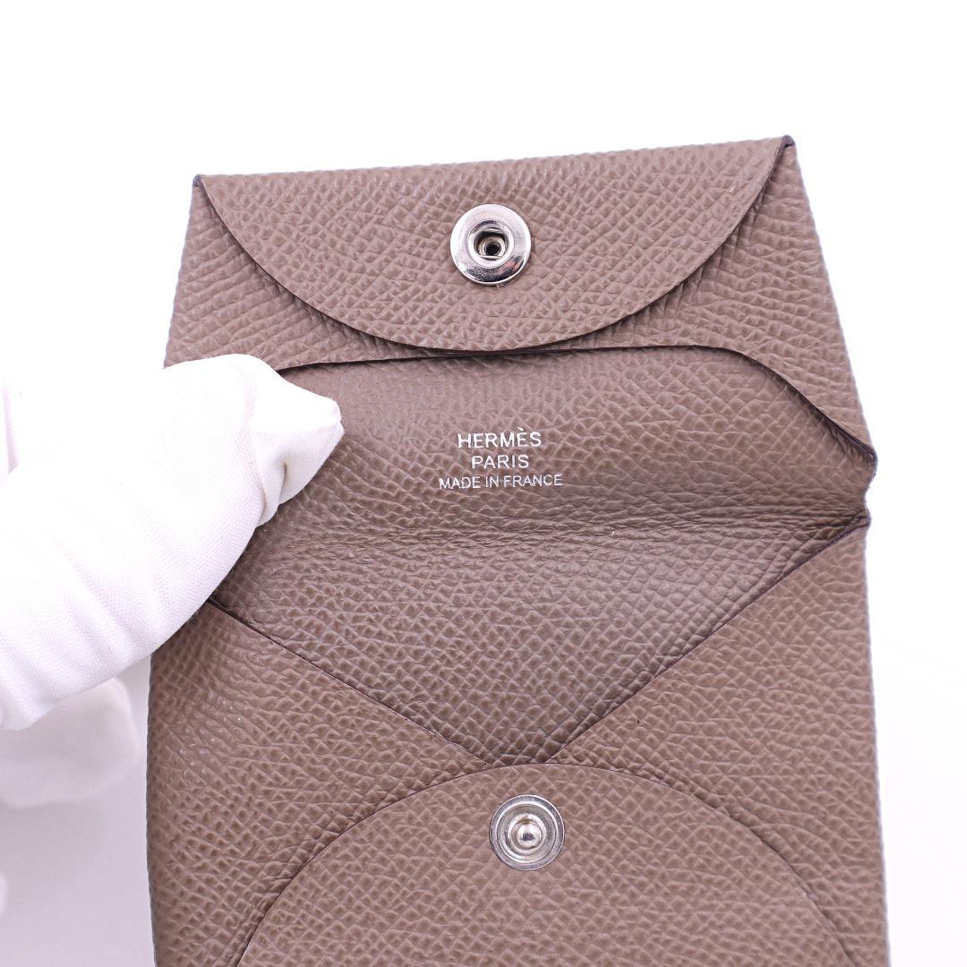 エルメス バスティア ケース レザー U刻印 グレージュ