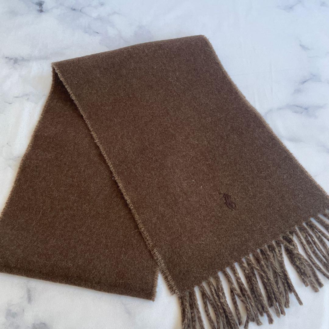 【新品】POLO RALPH LAUREN＊リバーシブルマフラー＊ウール＊茶系