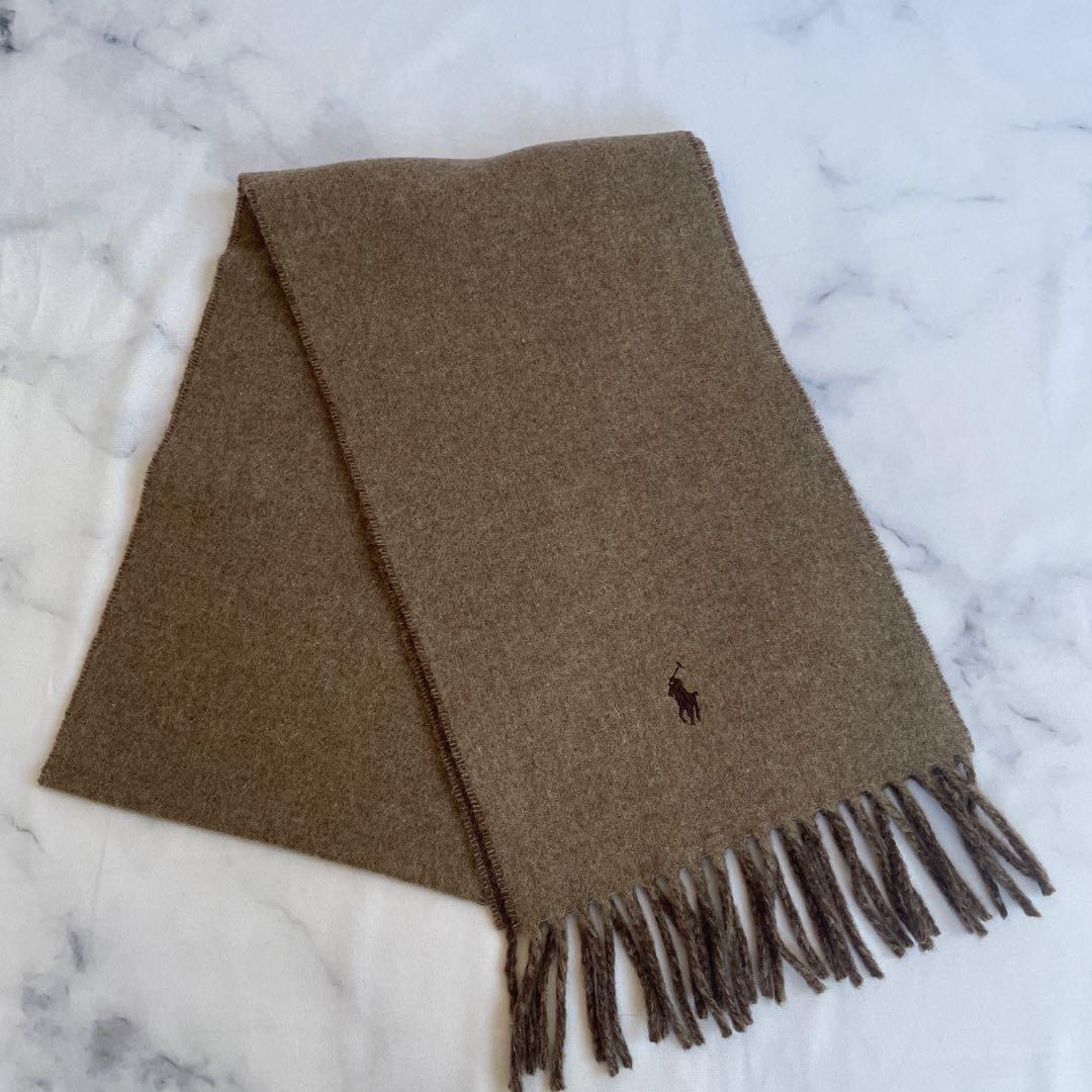 【新品】POLO RALPH LAUREN＊リバーシブルマフラー＊ウール＊茶系