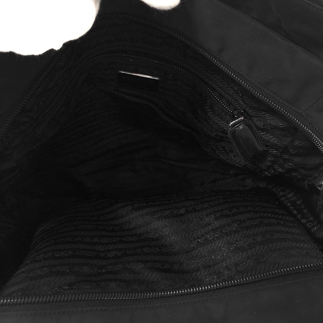 良品　PRADA プラダ　トートバッグ　ナイロン　レザー　ショルダーバッグ　黒