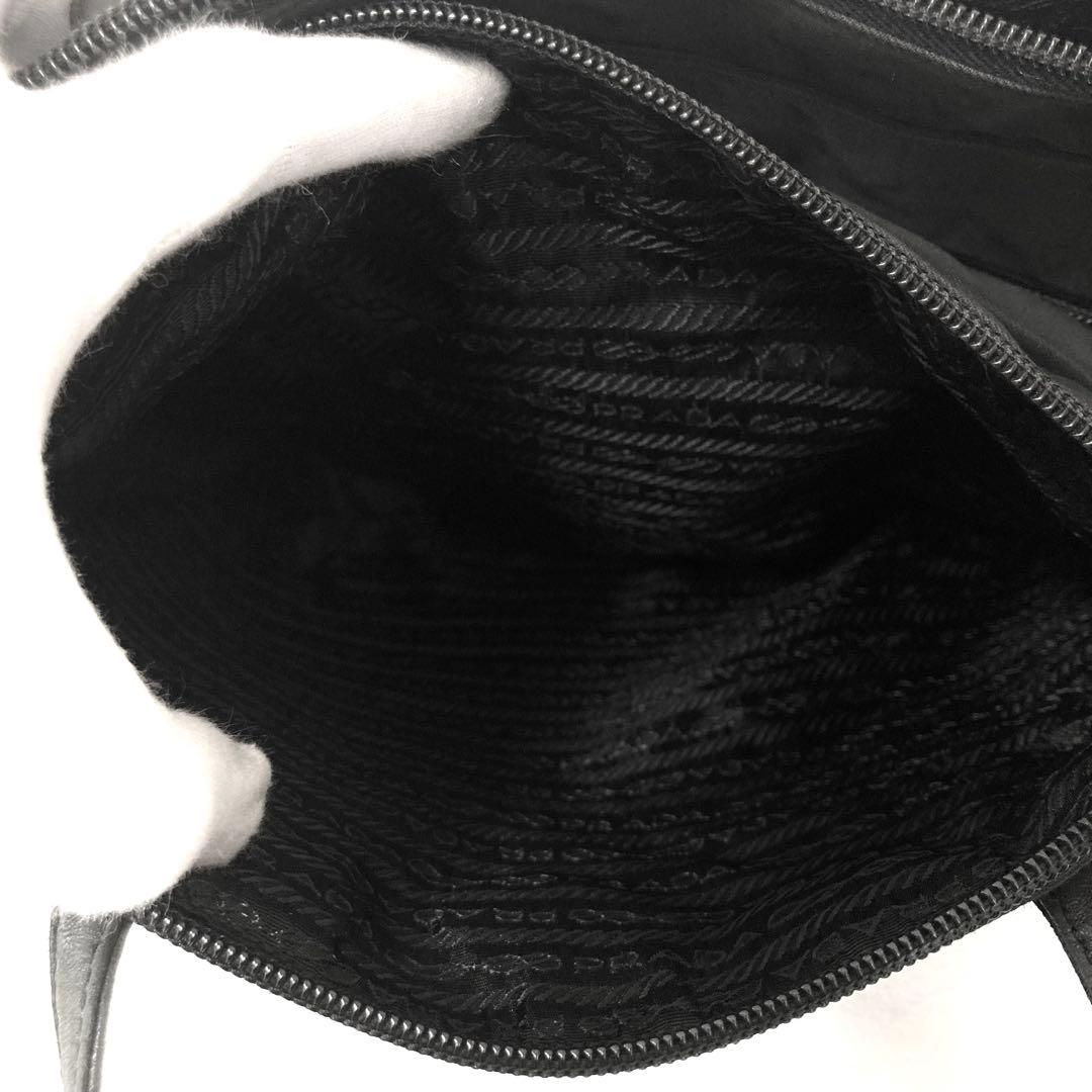 良品　PRADA プラダ　トートバッグ　ナイロン　レザー　ショルダーバッグ　黒