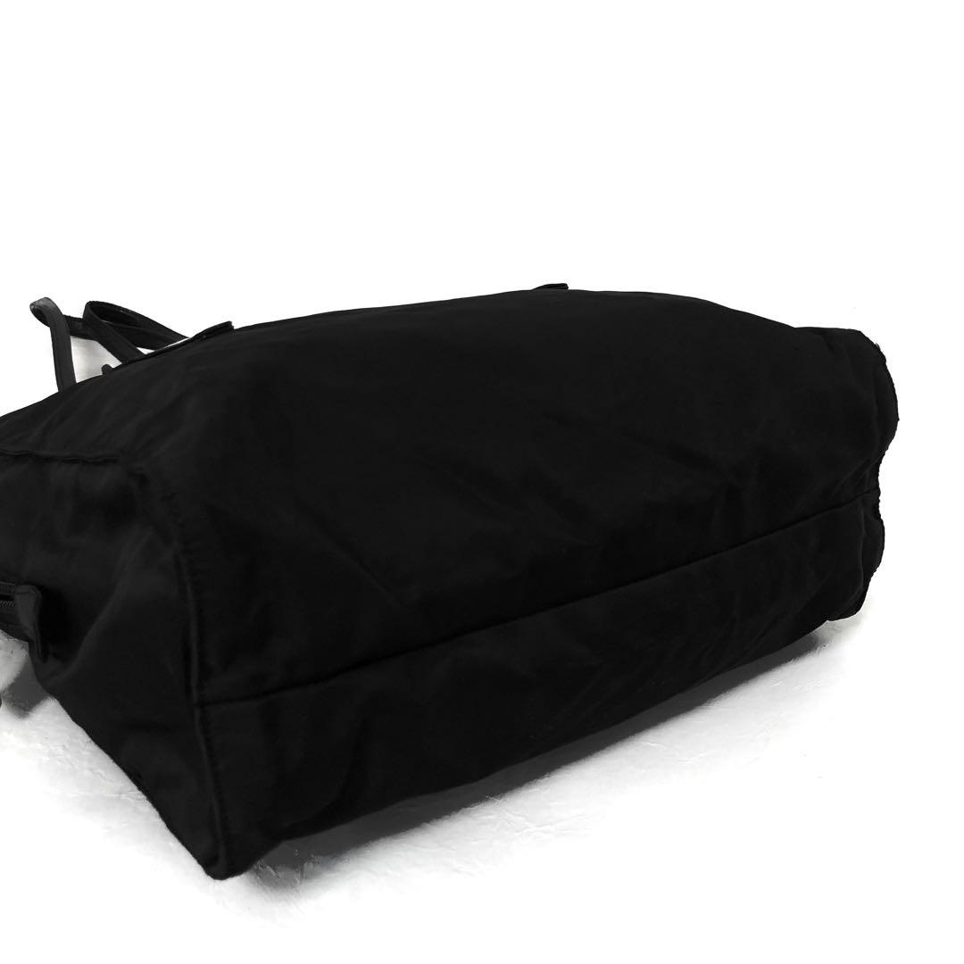 良品　PRADA プラダ　トートバッグ　ナイロン　レザー　ショルダーバッグ　黒