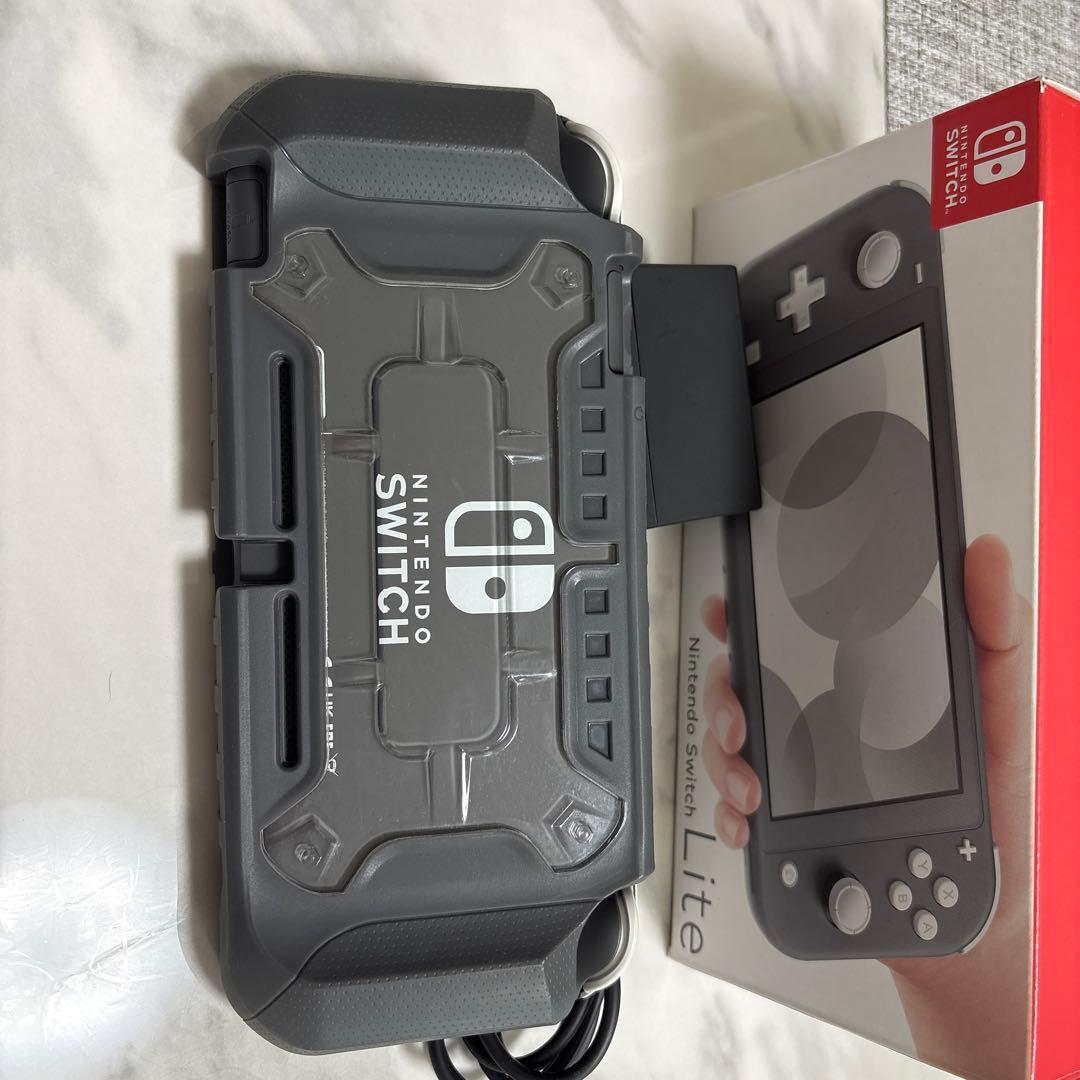 【美品】Nintendo Switch Lite グレー 本体 充電器、外箱付き