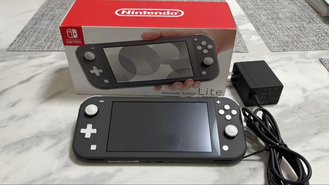 【美品】Nintendo Switch Lite グレー 本体 充電器、外箱付き
