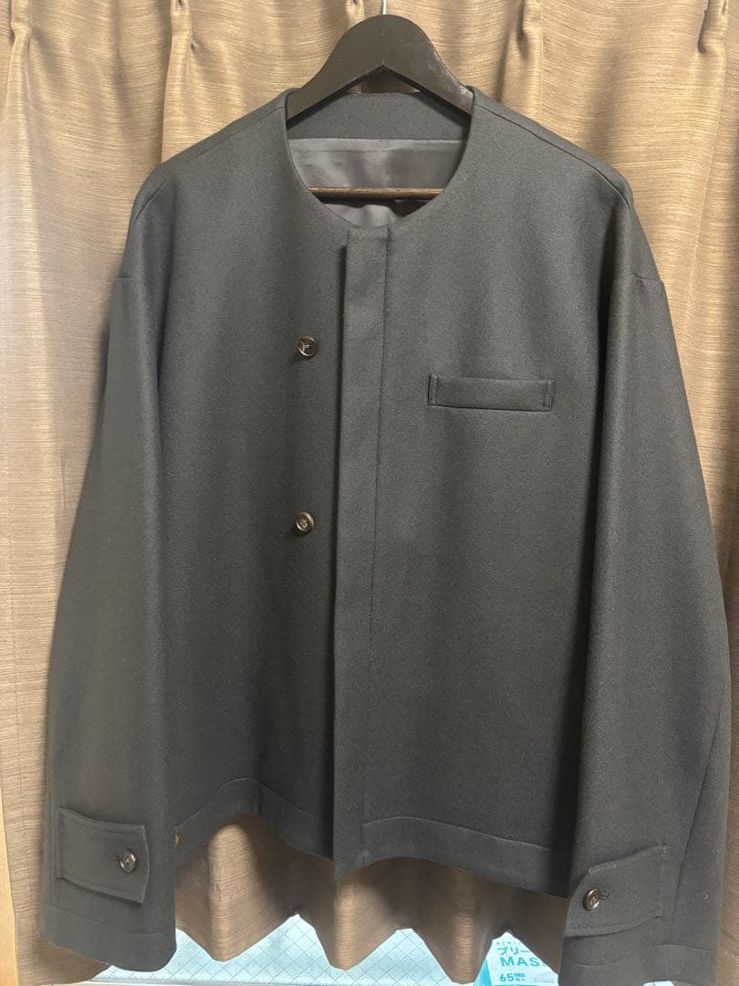 stein 21aw ノーカラーメルトンジャケット　Sサイズ