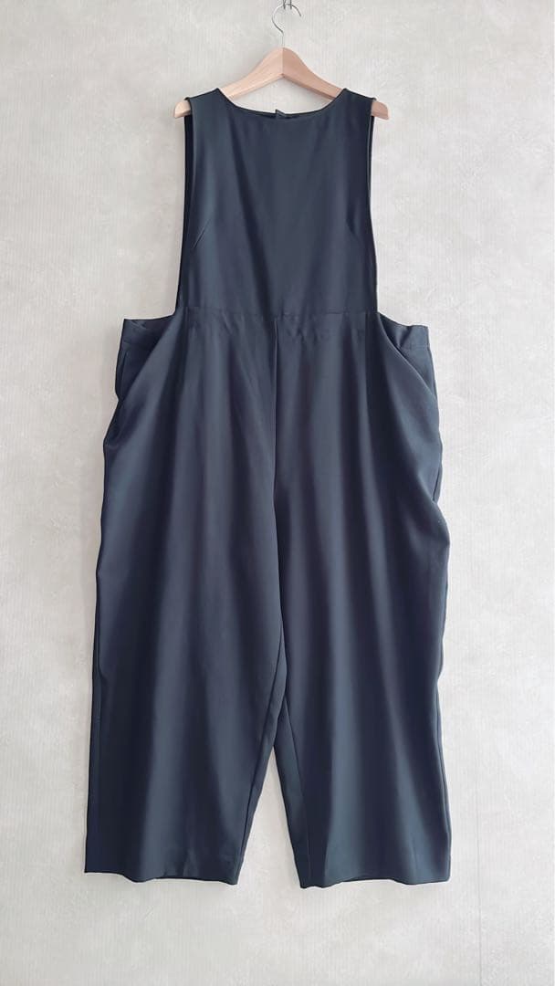 未使用　ミズイロインド　ボートネックサロペット　ネイビー