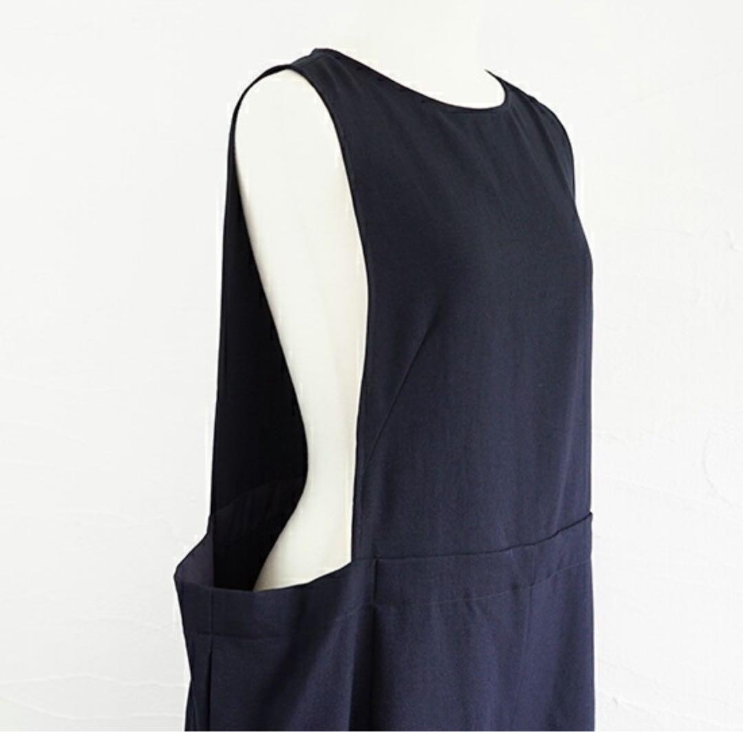 未使用　ミズイロインド　ボートネックサロペット　ネイビー