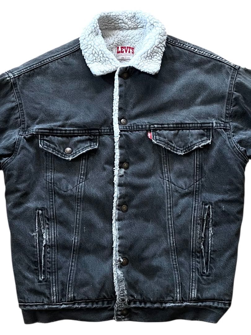 vintage us製LEVI'Sリーバイス裏ボアトラッカージャケット黒S