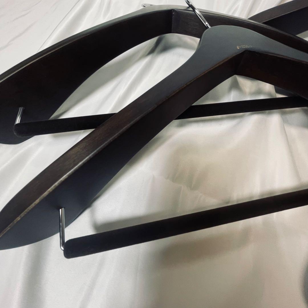 【ナカタハンガー】高級木製ハンガー　ダークブラウン　 4本セット