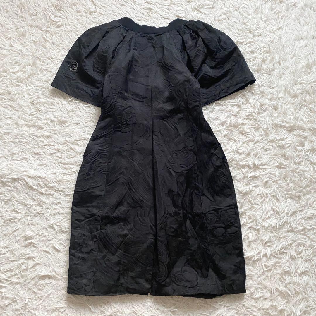 極美品■モンクレール ガムルージュ　ジャガード　ジップアップワンピース　黒　0