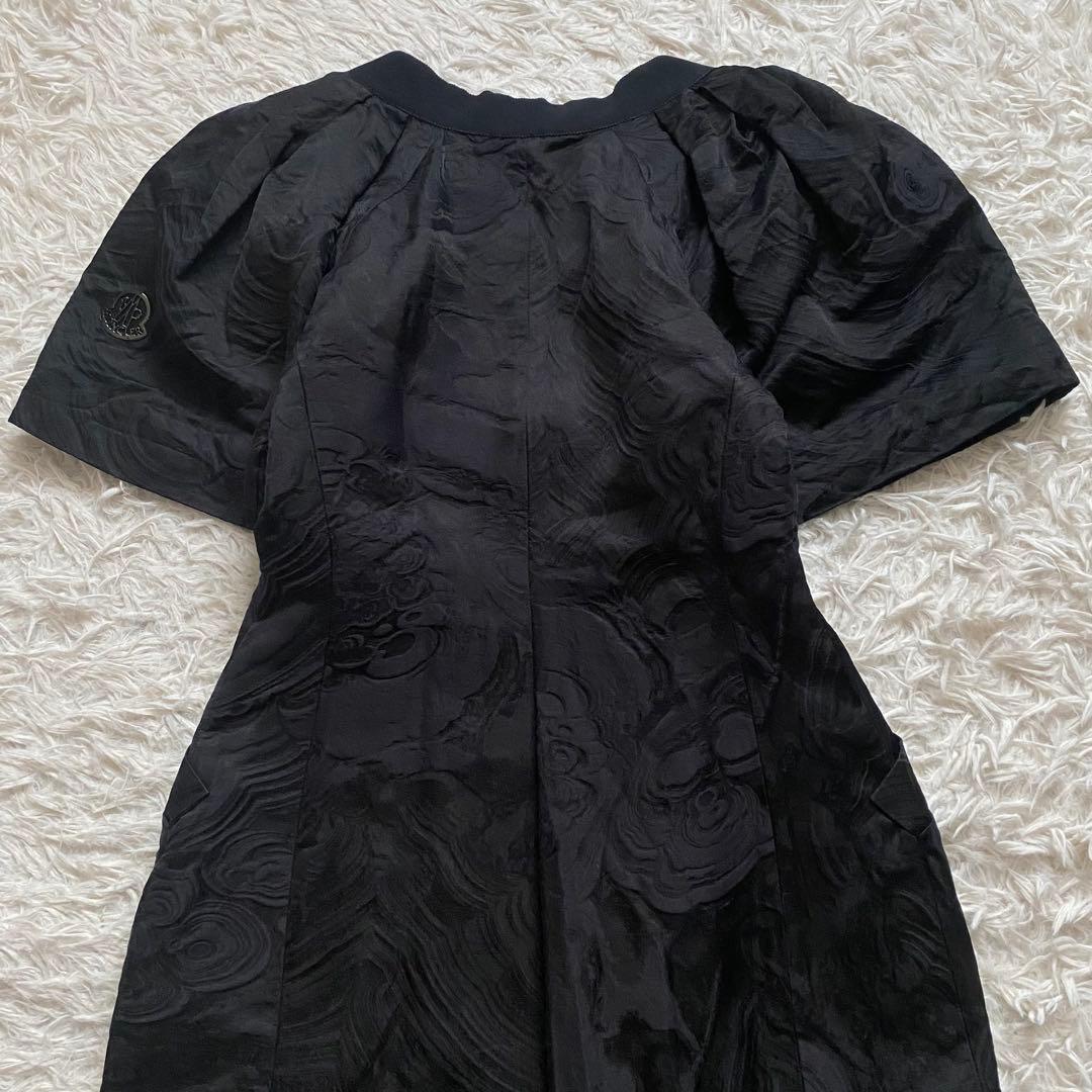 極美品■モンクレール ガムルージュ　ジャガード　ジップアップワンピース　黒　0