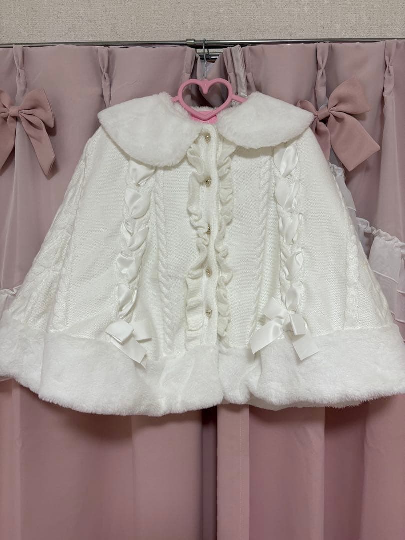 ♡Honey Cinnamon♡ハートケーブルレースアップポンチョ