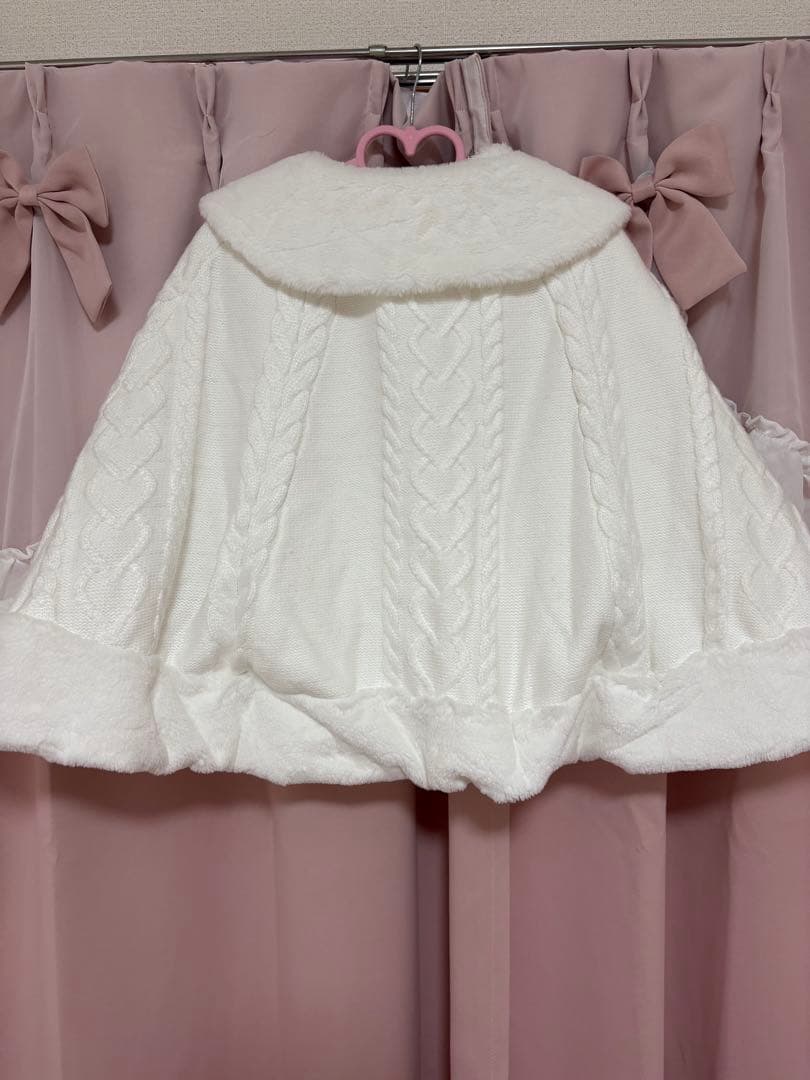 ♡Honey Cinnamon♡ハートケーブルレースアップポンチョ