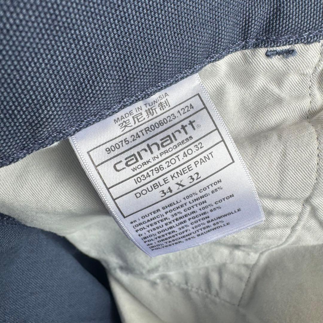 極美品 カーハート 肉厚 ダック ダブルニー w34 × L32 ブルーグレー