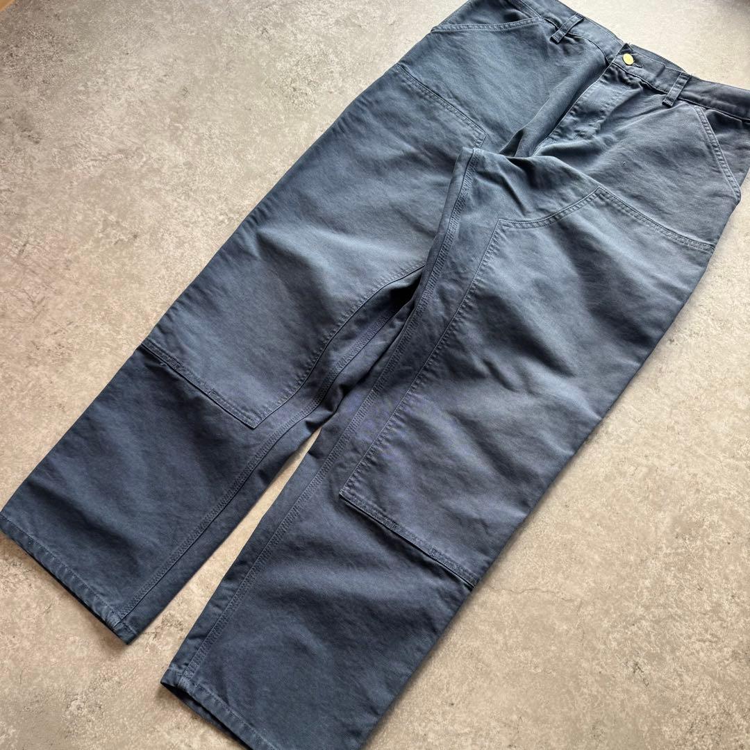 極美品 カーハート 肉厚 ダック ダブルニー w34 × L32 ブルーグレー