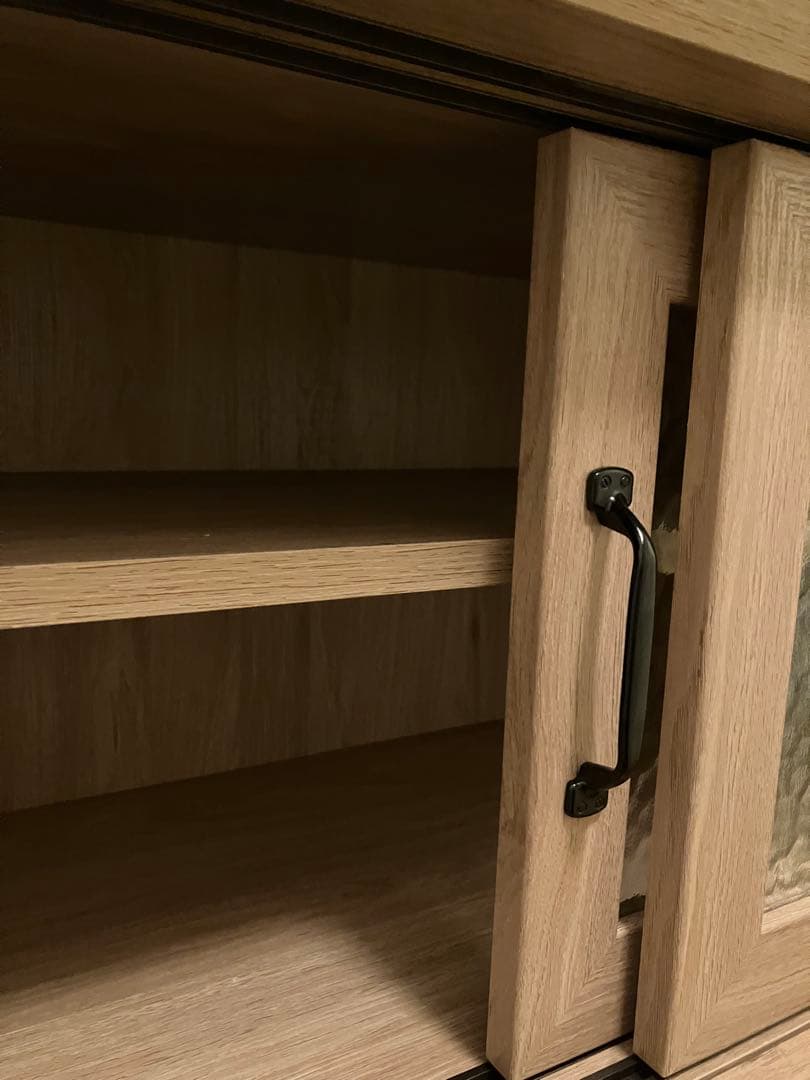 石目調ガラスの北欧風キッチンカウンター (幅90cm GN)