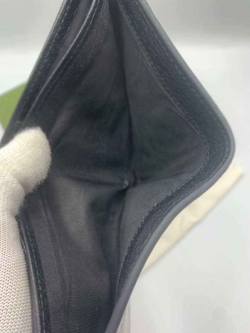 GUCCI グッチ 二つ折り財布 アニマリエ ビー 蜂 ハチ レザー ブラック