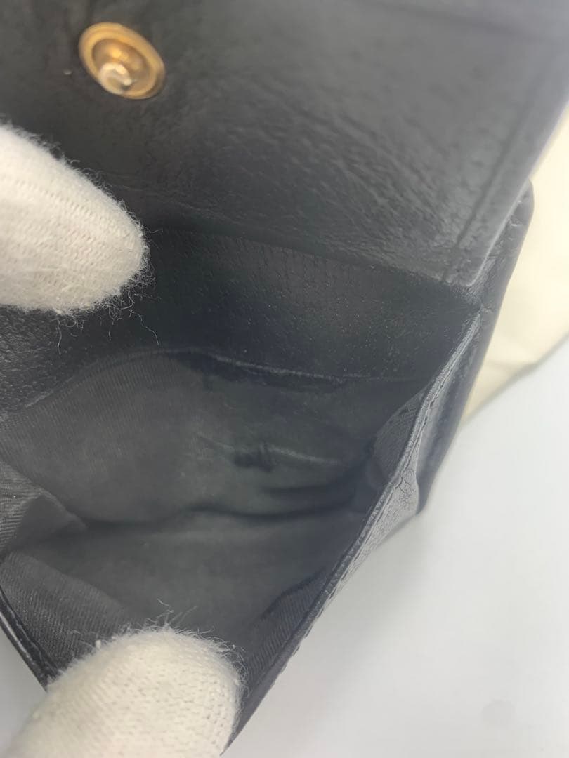 GUCCI グッチ 二つ折り財布 アニマリエ ビー 蜂 ハチ レザー ブラック