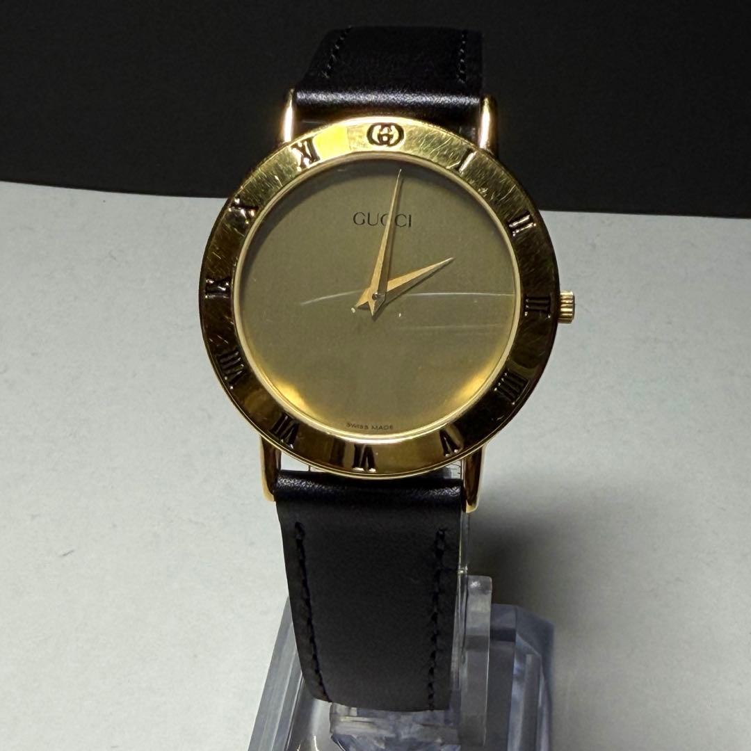 稼働品★美品★GUCCI グッチ 3000.2.M メンズ 腕時計 クォーツ