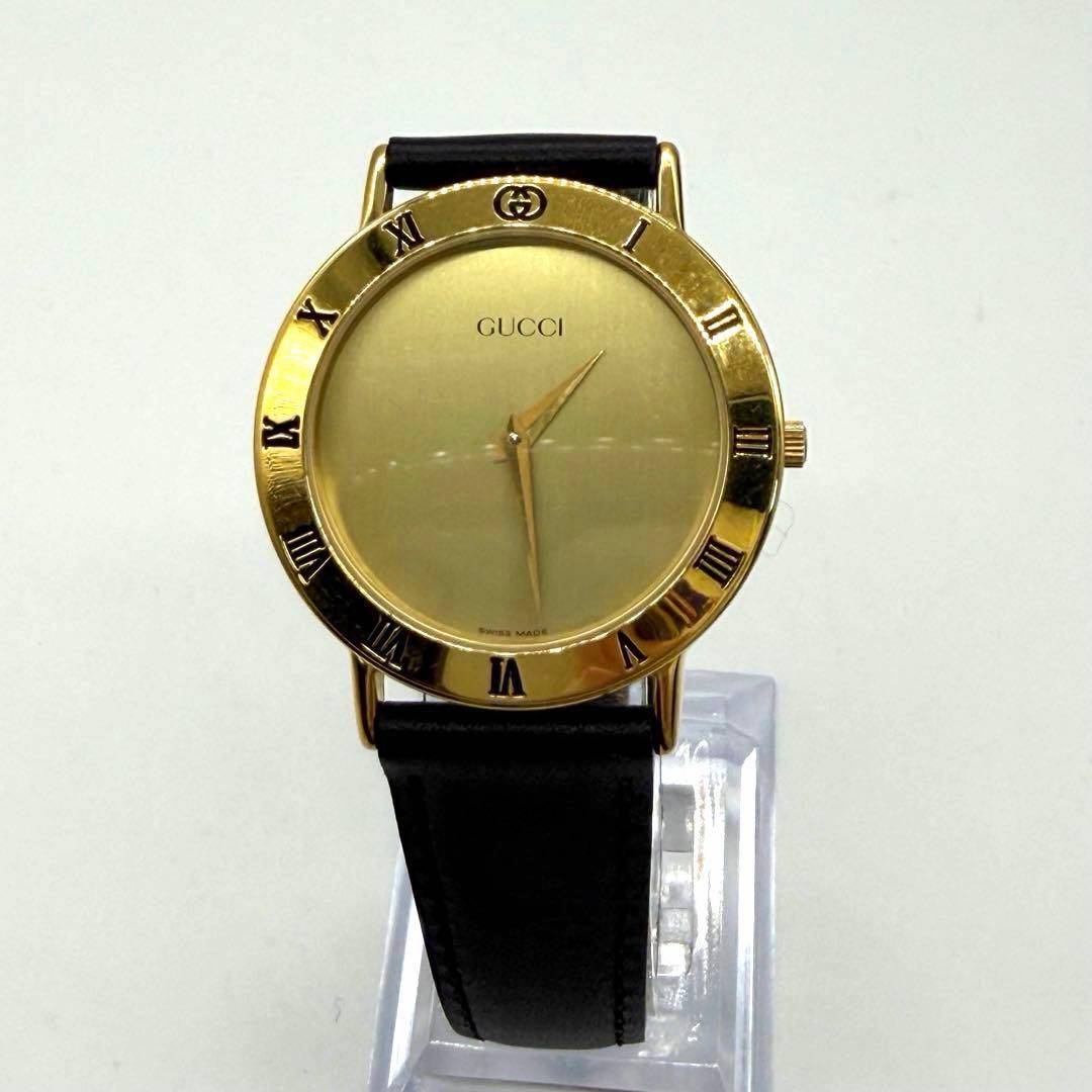 稼働品★美品★GUCCI グッチ 3000.2.M メンズ 腕時計 クォーツ