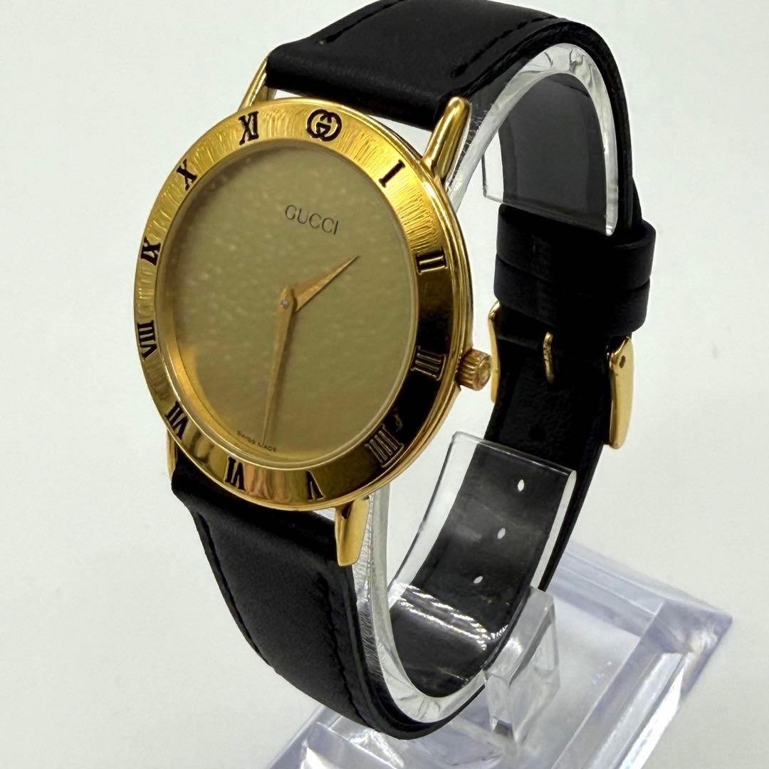 稼働品★美品★GUCCI グッチ 3000.2.M メンズ 腕時計 クォーツ