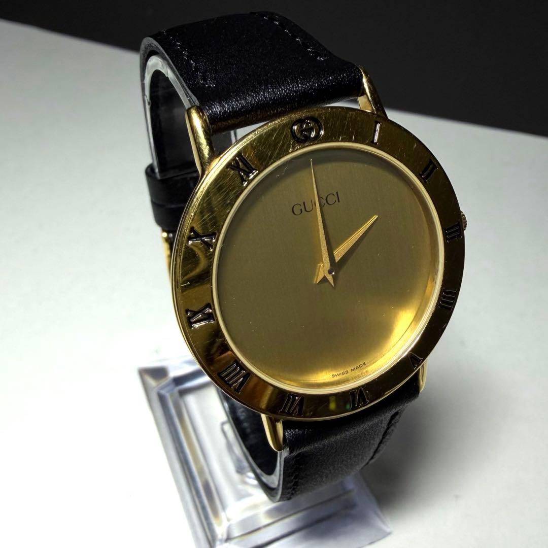 稼働品★美品★GUCCI グッチ 3000.2.M メンズ 腕時計 クォーツ