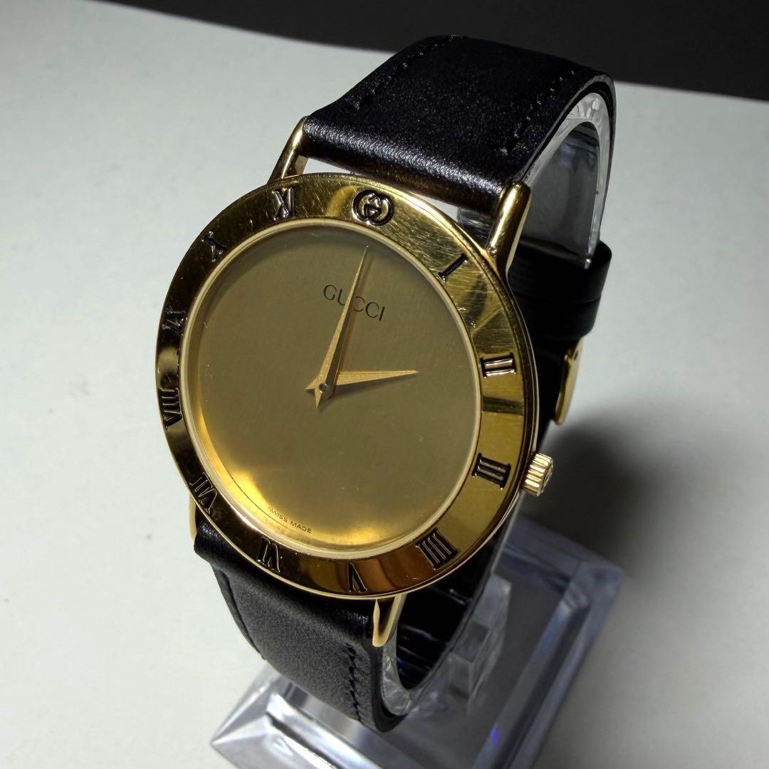 稼働品★美品★GUCCI グッチ 3000.2.M メンズ 腕時計 クォーツ