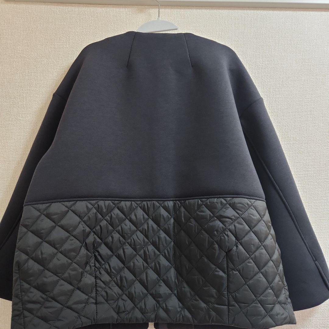 ケユカ KEYUCA キルトコンビコクーンコート チャコールグレー