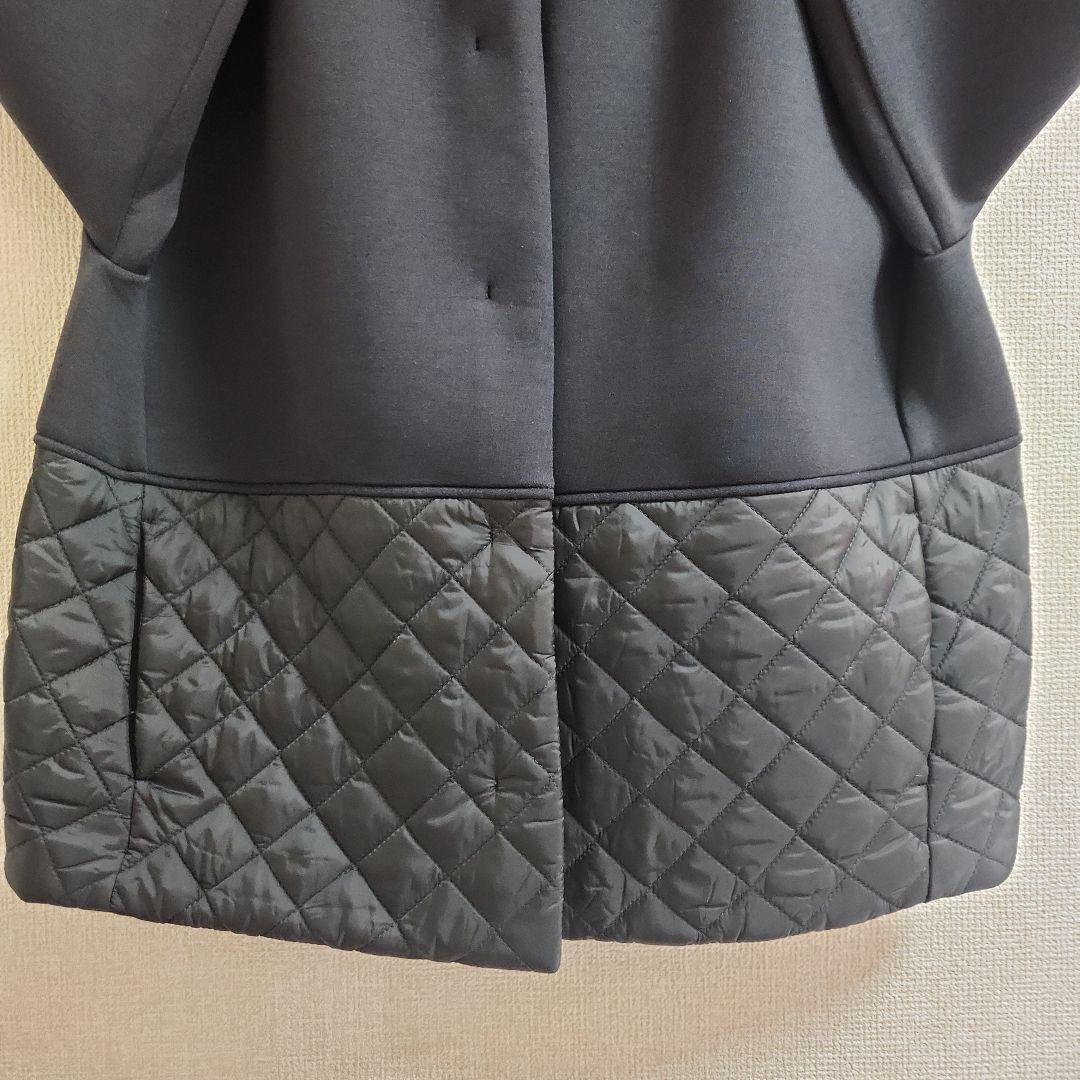 ケユカ KEYUCA キルトコンビコクーンコート チャコールグレー