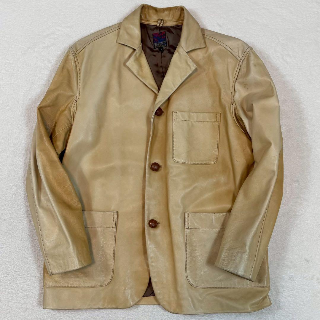 馬革 ブルーナボイン テーラードジャケット くるみボタン レザージャケット