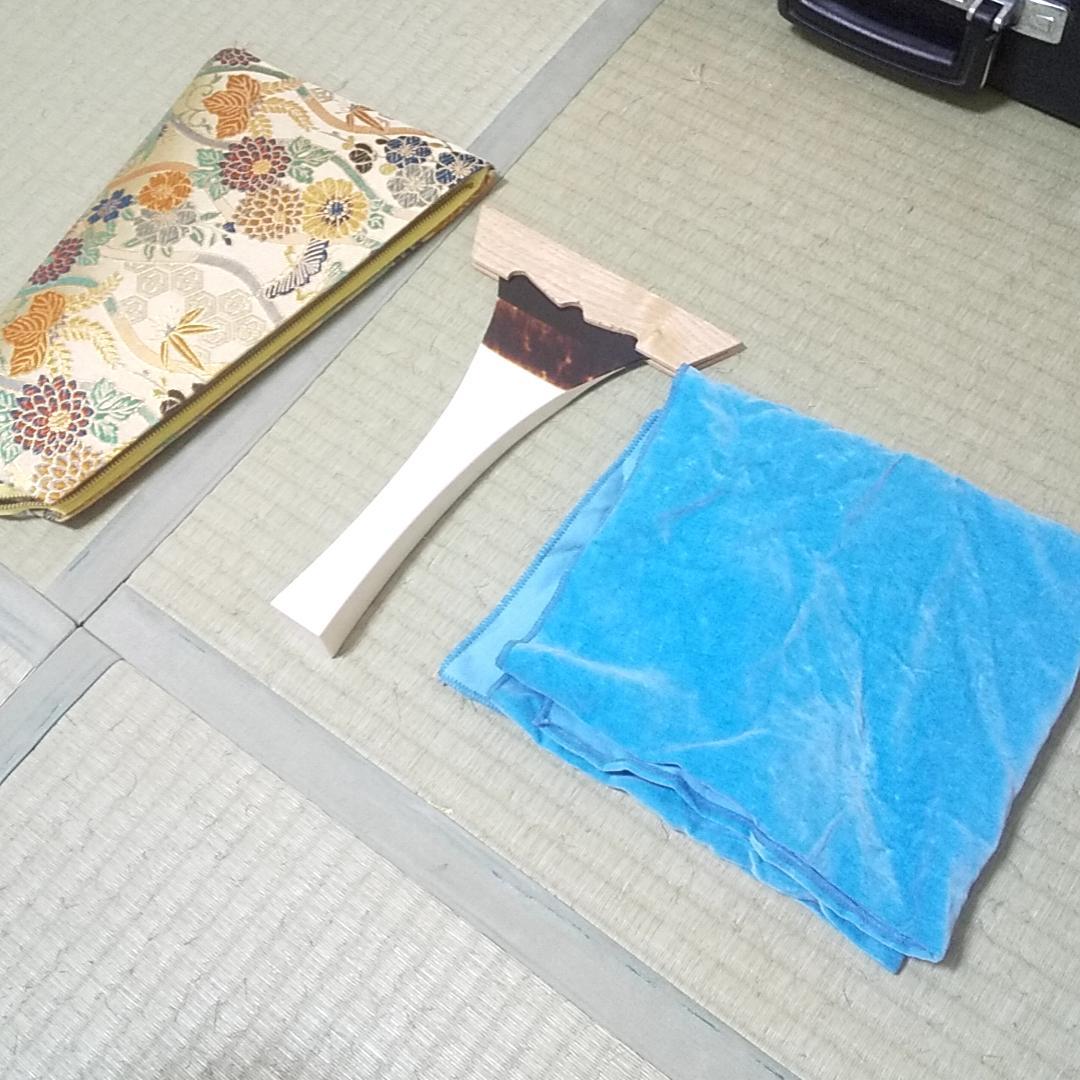 三味線　中棹　バチ　バチ収納ケース　ハードケース　セット　破れあり