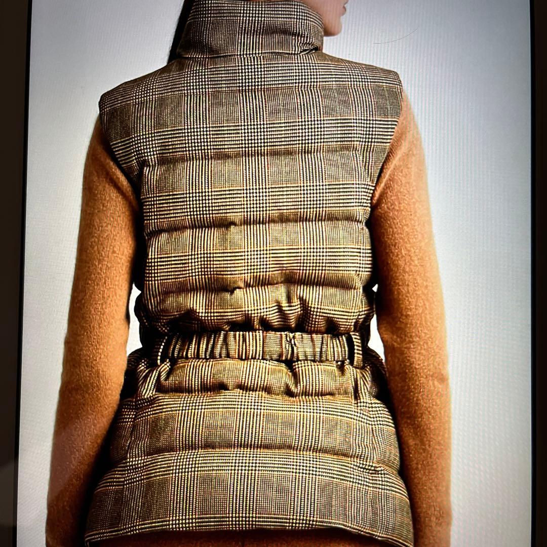 専用❗️新品未使用LAURENグレンチェックキルテッドツイードダウンベスト