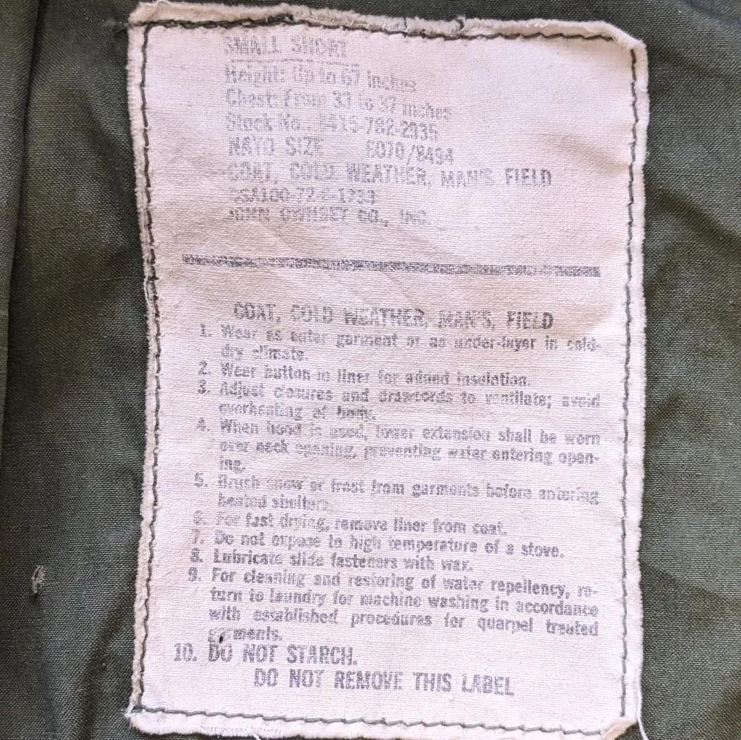 希少サイズ S-S 72年製 M-65 3rd フィールドジャケット 米軍実物