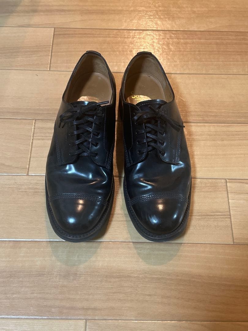 サンダースSANDERS 1128B英国制ブラックレザー ドレスシューズUK6