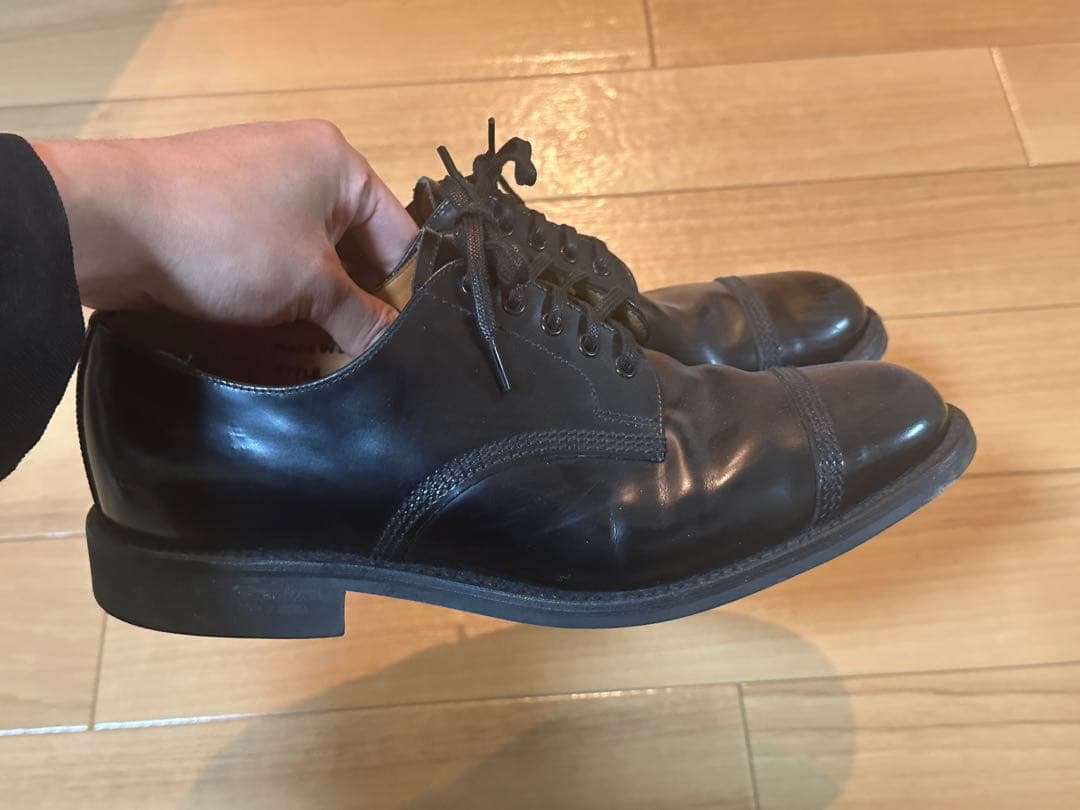 サンダースSANDERS 1128B英国制ブラックレザー ドレスシューズUK6