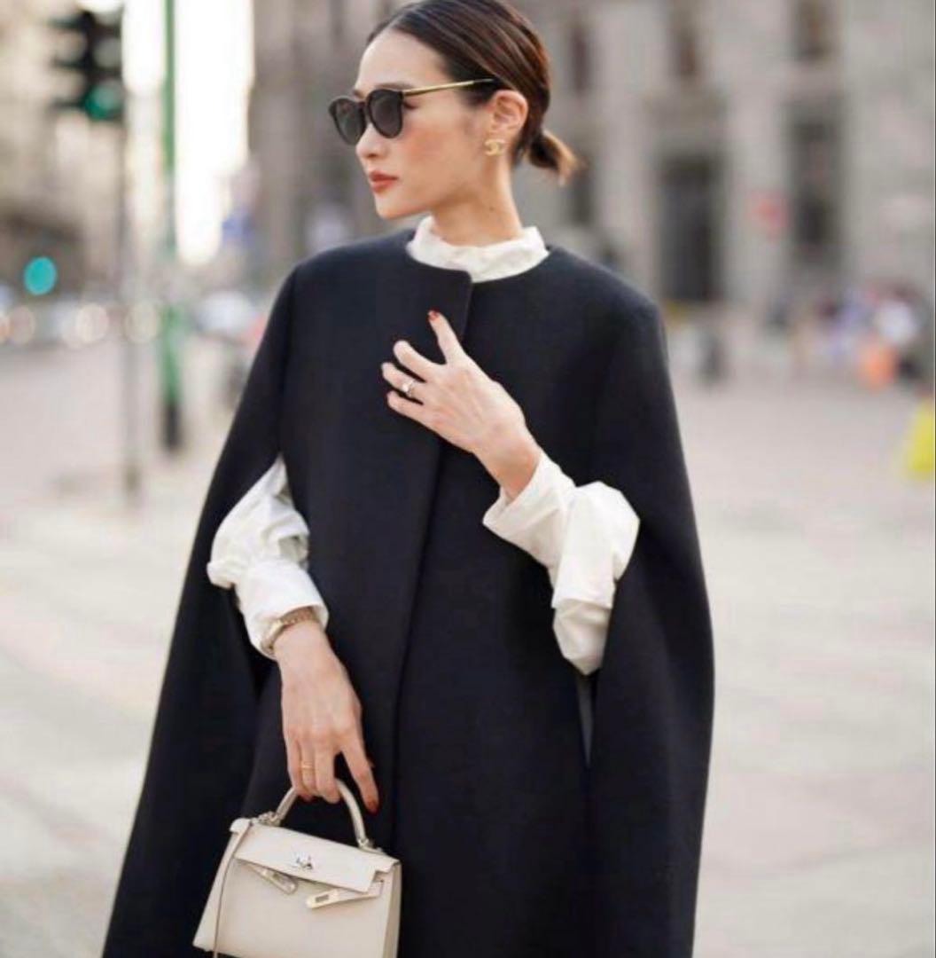 ellieケープコート　ブラック