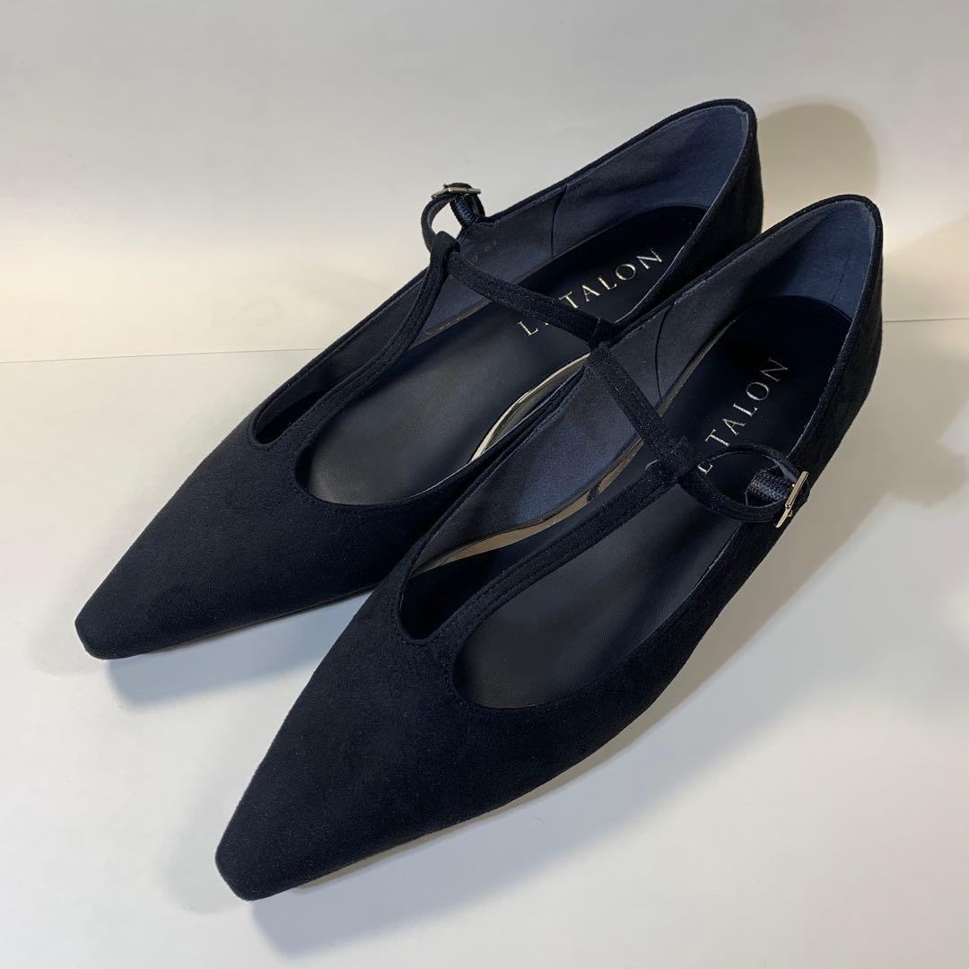 LE TALON ブラック フラットシューズ 25.5cm