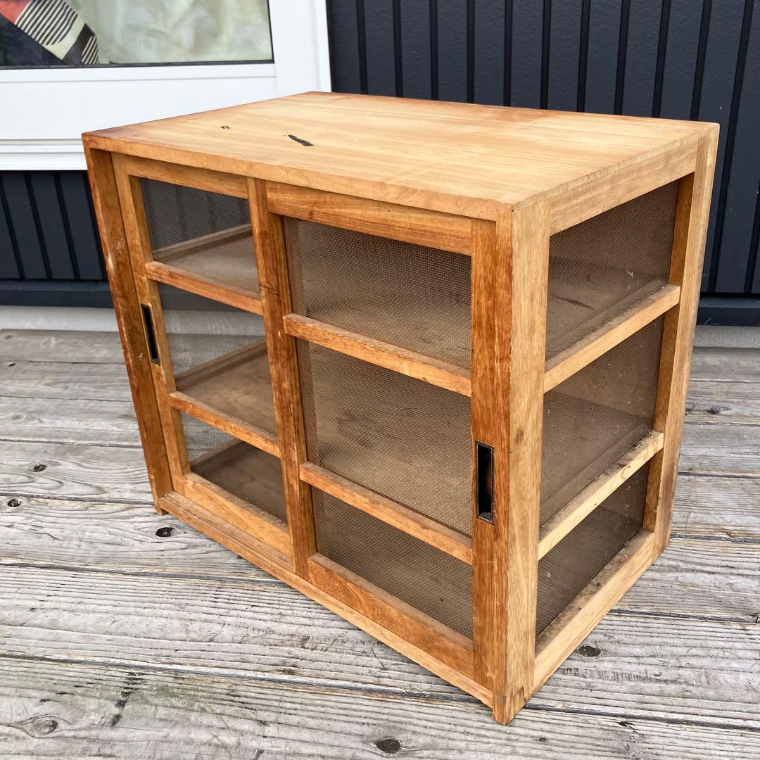 昭和レトロ アンティーク 蝿帳食器棚 キッチン収納 収納棚 網戸棚 網棚 飾り棚