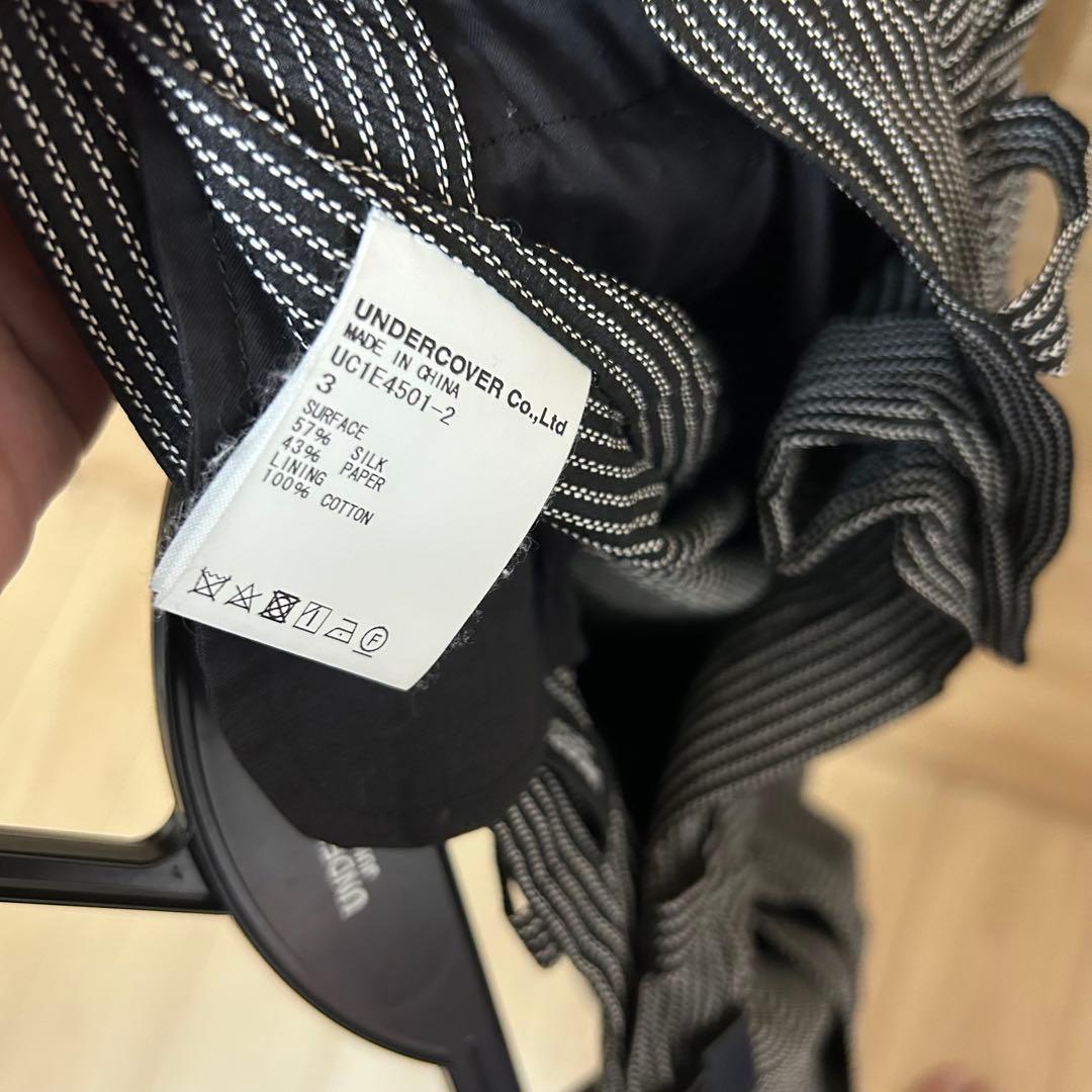 undercover 25ss シルク和紙ドビーストライプ クロップドパンツ