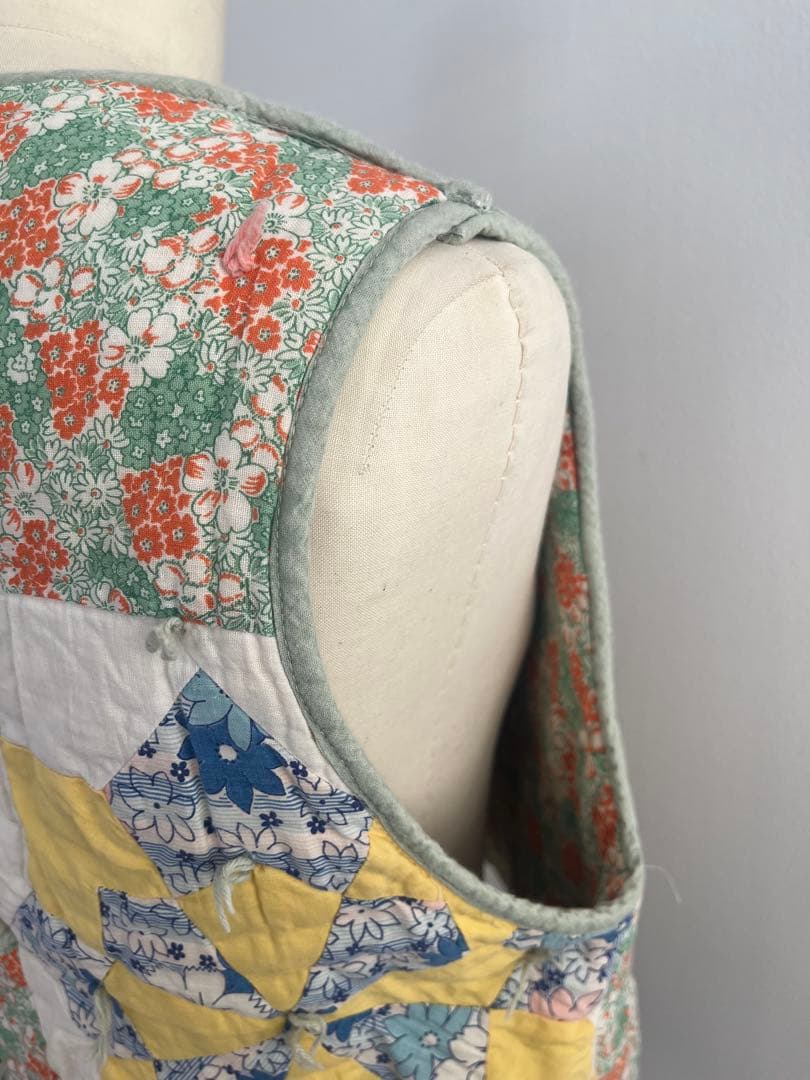 nude vintageヴィンテージ　キルト　ベスト　プルオーバー