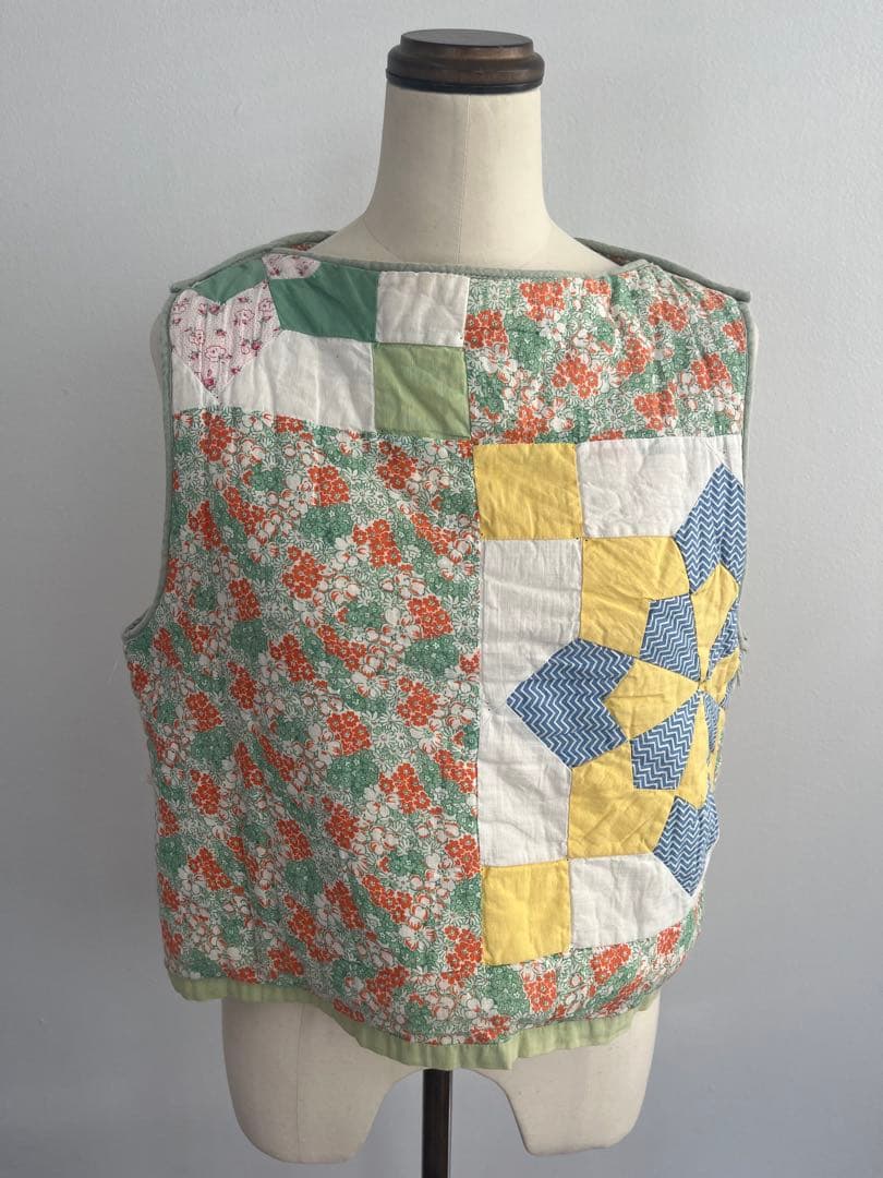 nude vintageヴィンテージ　キルト　ベスト　プルオーバー