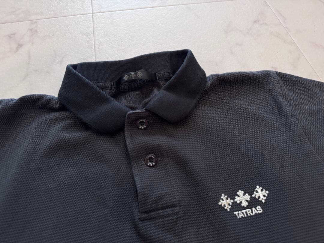 【TATRAS】ポロシャツ 黒/ダークグレー　02(M)