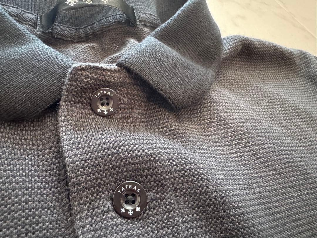 【TATRAS】ポロシャツ 黒/ダークグレー　02(M)