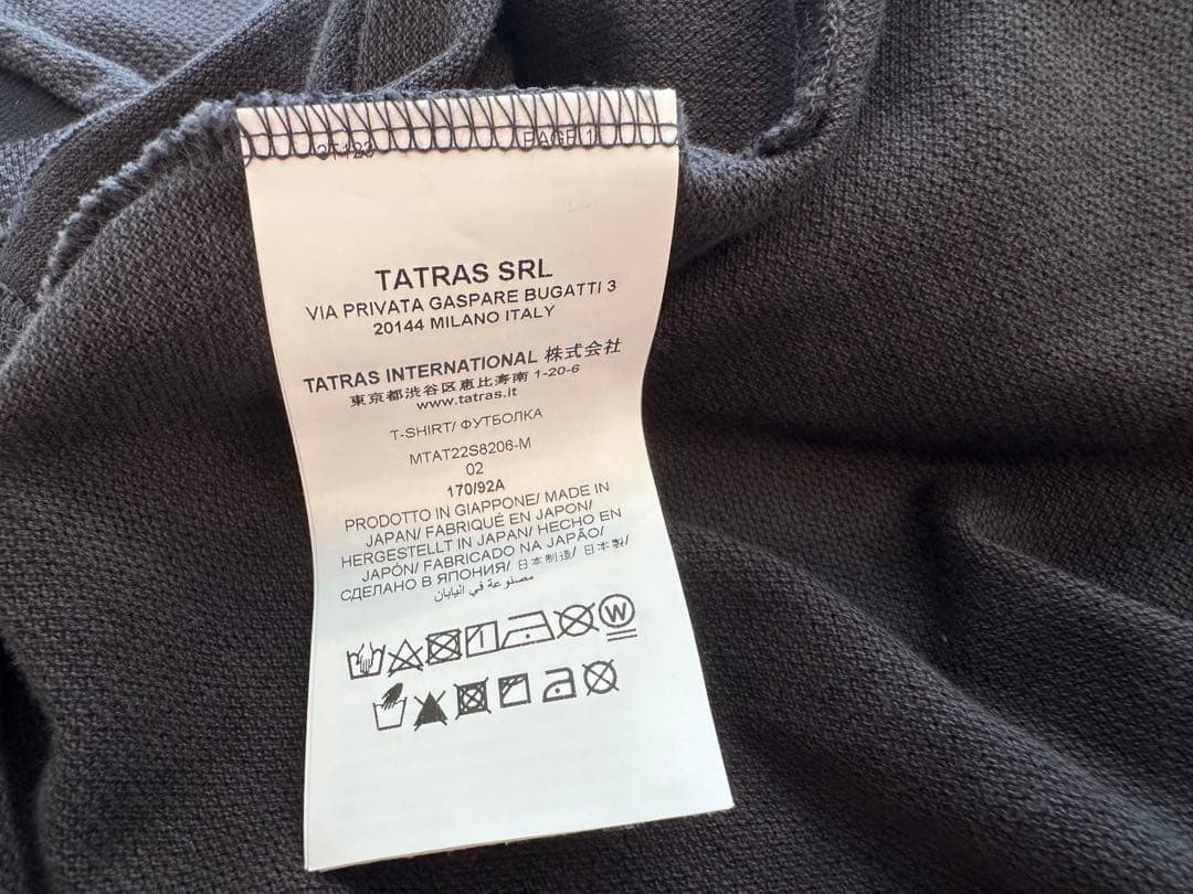 【TATRAS】ポロシャツ 黒/ダークグレー　02(M)