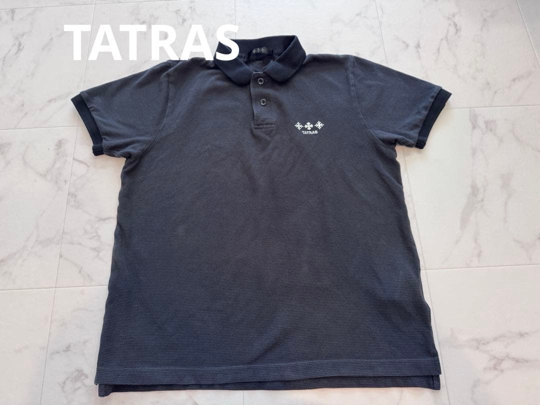 【TATRAS】ポロシャツ 黒/ダークグレー　02(M)