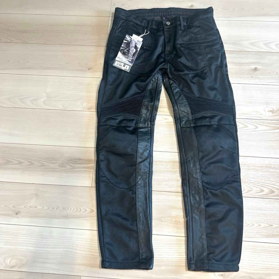 デグナー　ヒートガード付きバイク用メッシュパンツ　黒　L