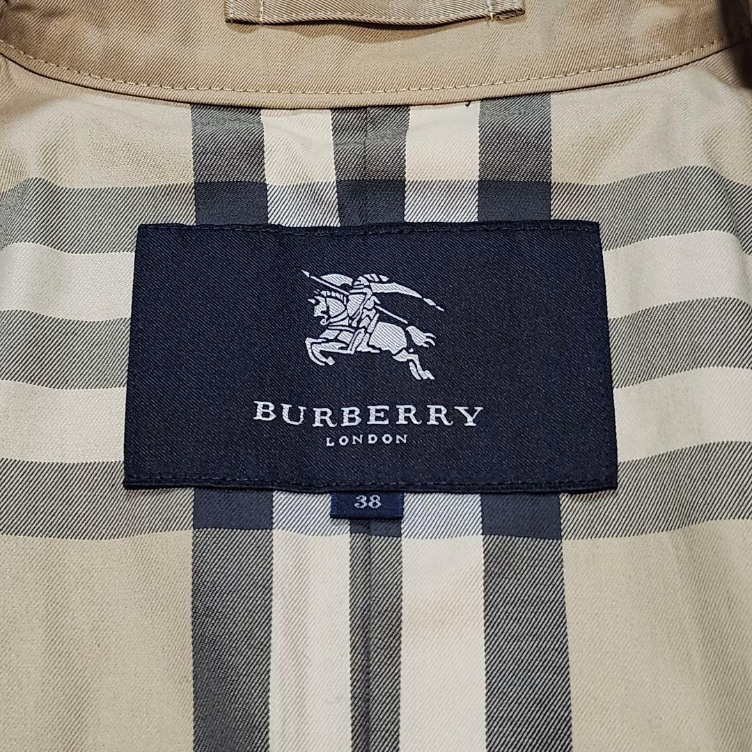 バーバリーロンドン　トレンチコート　シングル　メガチェック　38　ベージュ
