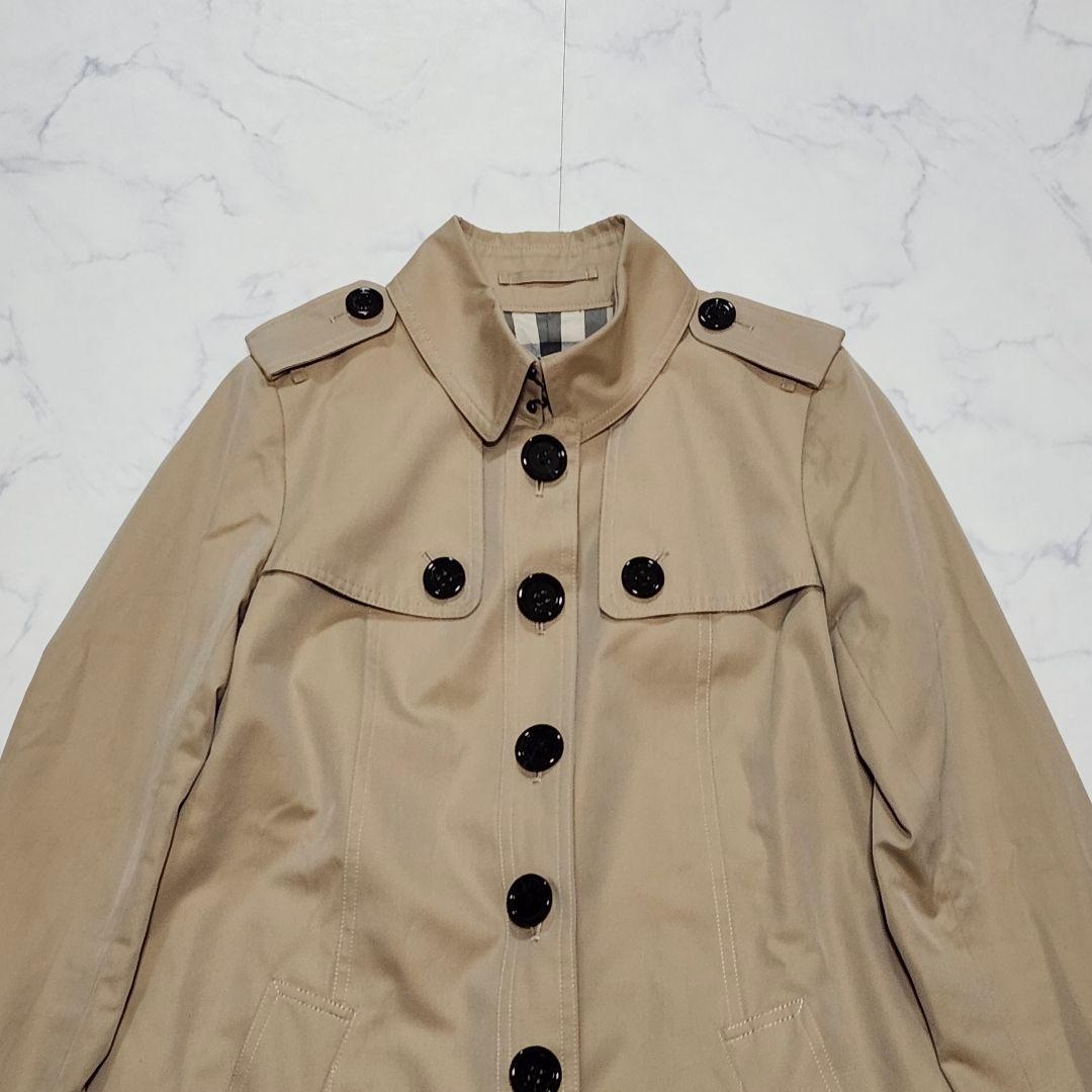 バーバリーロンドン　トレンチコート　シングル　メガチェック　38　ベージュ
